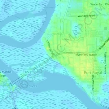Mapa topográfico Lenora Park, altitud, relieve