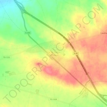 Mapa topográfico Val de Santo Domingo, altitud, relieve