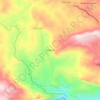 Mapa topográfico Chapada, altitud, relieve