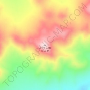 Mapa topográfico Cerro Gato, altitud, relieve