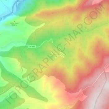 Mapa topográfico Ribabellosa, altitud, relieve