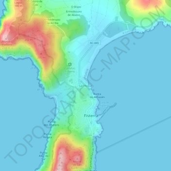 Mapa topográfico San Roque, altitud, relieve