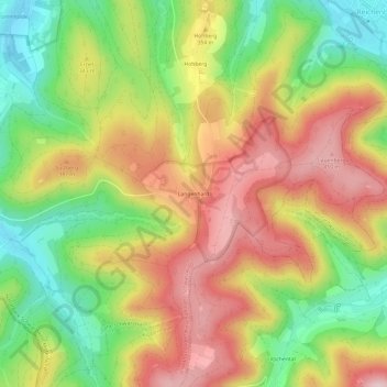Mapa topográfico Langenhard, altitud, relieve