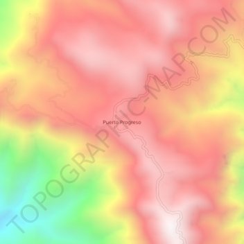 Mapa topográfico Puerto Progreso, altitud, relieve