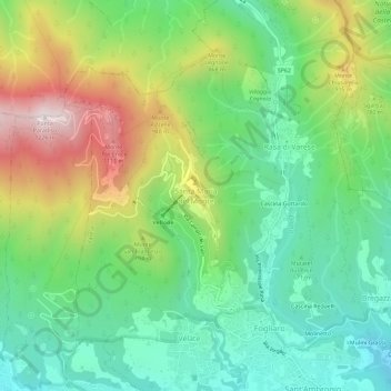 Mapa topográfico Santa Maria del Monte, altitud, relieve
