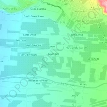 Mapa topográfico Laran Bajo, altitud, relieve