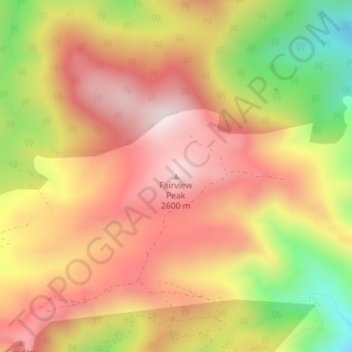 Mapa topográfico Fairview Peak, altitud, relieve