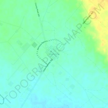 Mapa topográfico Mentone, altitud, relieve