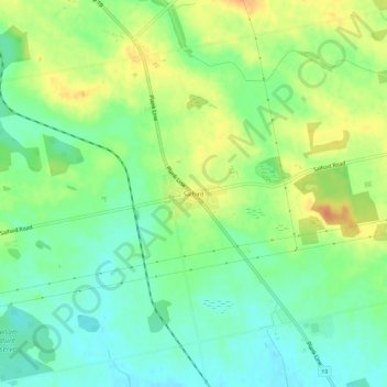 Mapa topográfico Salford, altitud, relieve