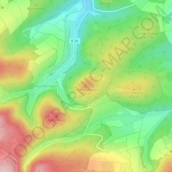 Mapa topográfico Dietrichshagen, altitud, relieve