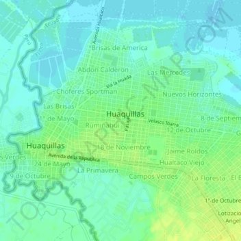 Mapa topográfico Nueva Aurora, altitud, relieve