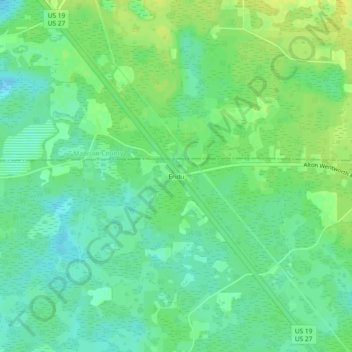 Mapa topográfico Eridu, altitud, relieve