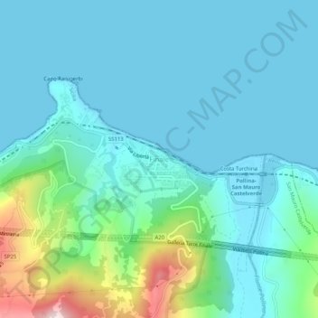 Mapa topográfico Finale, altitud, relieve