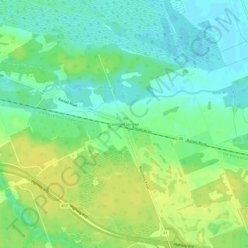 Mapa topográfico Carlsbad Springs, altitud, relieve