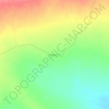 Mapa topográfico Begon 2, altitud, relieve