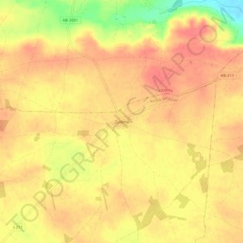 Mapa topográfico Zulema, altitud, relieve