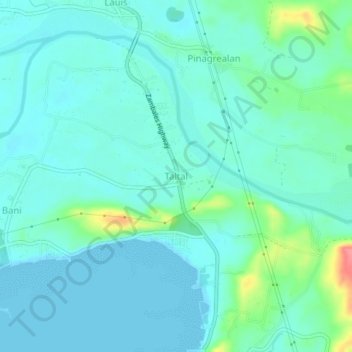 Mapa topográfico Taltal, altitud, relieve