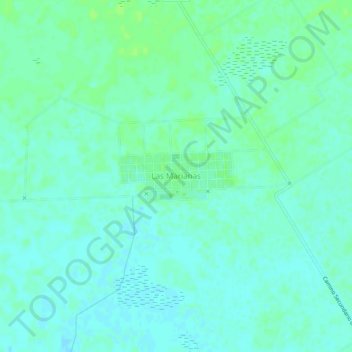 Mapa topográfico Las Marianas, altitud, relieve