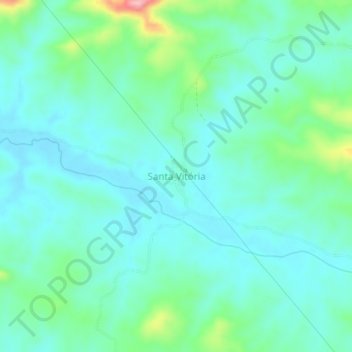Mapa topográfico Santa Vitória, altitud, relieve