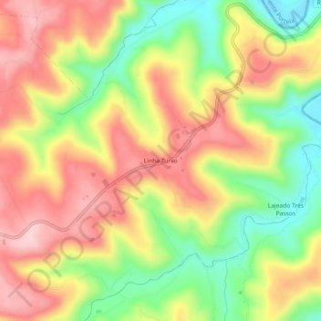 Mapa topográfico Linha Turvo, altitud, relieve