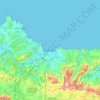 Mapa topográfico Gijón, altitud, relieve