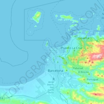 Mapa topográfico Lechería, altitud, relieve