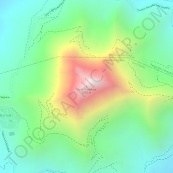 Mapa topográfico Cerro Chorolque, altitud, relieve