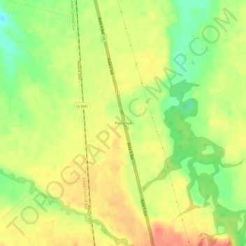 Mapa topográfico Forrahue, altitud, relieve