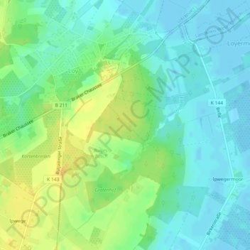 Mapa topográfico Ficken-Busch, altitud, relieve