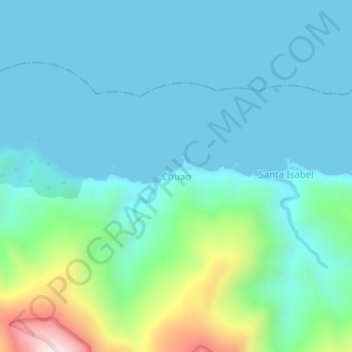 Mapa topográfico Chuao, altitud, relieve