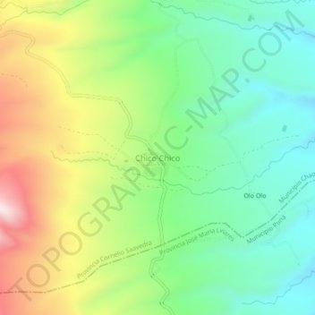 Mapa topográfico Chico Chico, altitud, relieve