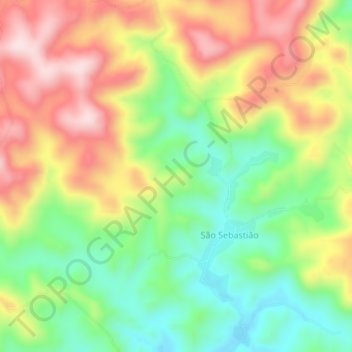 Mapa topográfico São Sebastião, altitud, relieve