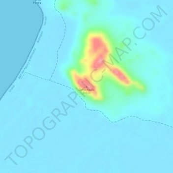 Mapa topográfico Cerro Aguila, altitud, relieve