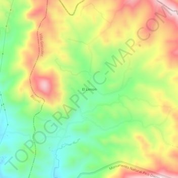 Mapa topográfico El Limon, altitud, relieve
