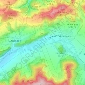 Mapa topográfico Warbsen, altitud, relieve