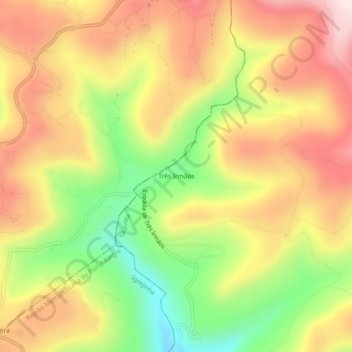 Mapa topográfico Três Irmãos, altitud, relieve