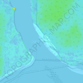 Mapa topográfico Barra de Superagui, altitud, relieve