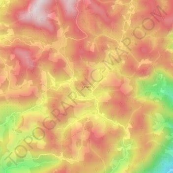 Mapa topográfico Cristo, altitud, relieve