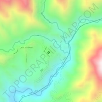 Mapa topográfico Riochiquito, altitud, relieve