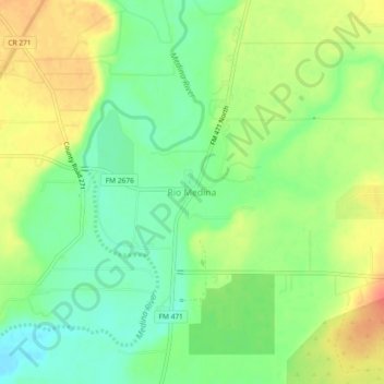 Mapa topográfico Rio Medina, altitud, relieve