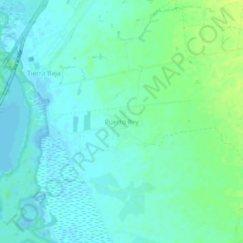 Mapa topográfico Puerto Rey, altitud, relieve
