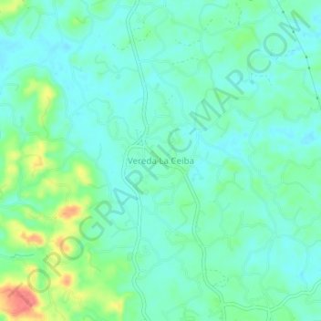 Mapa topográfico Vereda La Ceiba, altitud, relieve
