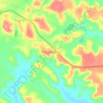 Mapa topográfico Chã da Jaqueira, altitud, relieve