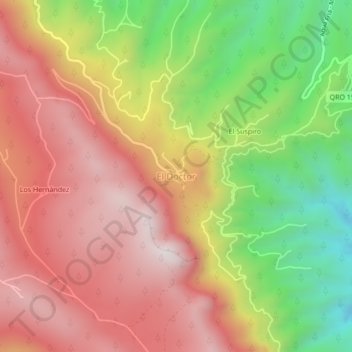 Mapa topográfico El Doctor, altitud, relieve