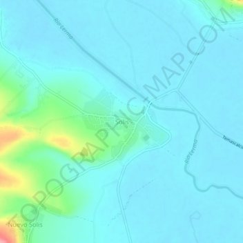 Mapa topográfico Solis, altitud, relieve