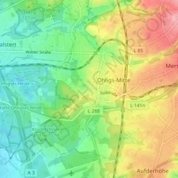 Mapa topográfico Dunkelnberg, altitud, relieve