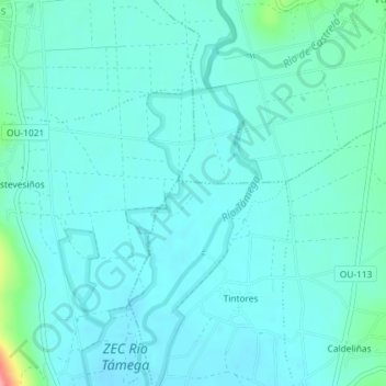 Mapa topográfico Sandianes, altitud, relieve