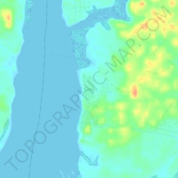 Mapa topográfico Catu, altitud, relieve