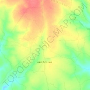 Mapa topográfico Jacu, altitud, relieve
