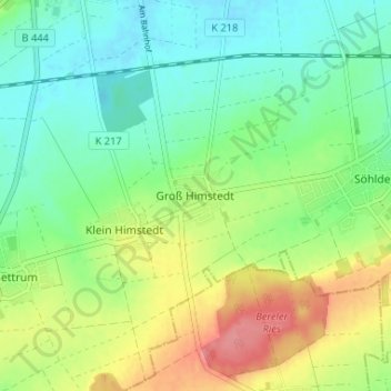 Mapa topográfico Groß Himstedt, altitud, relieve
